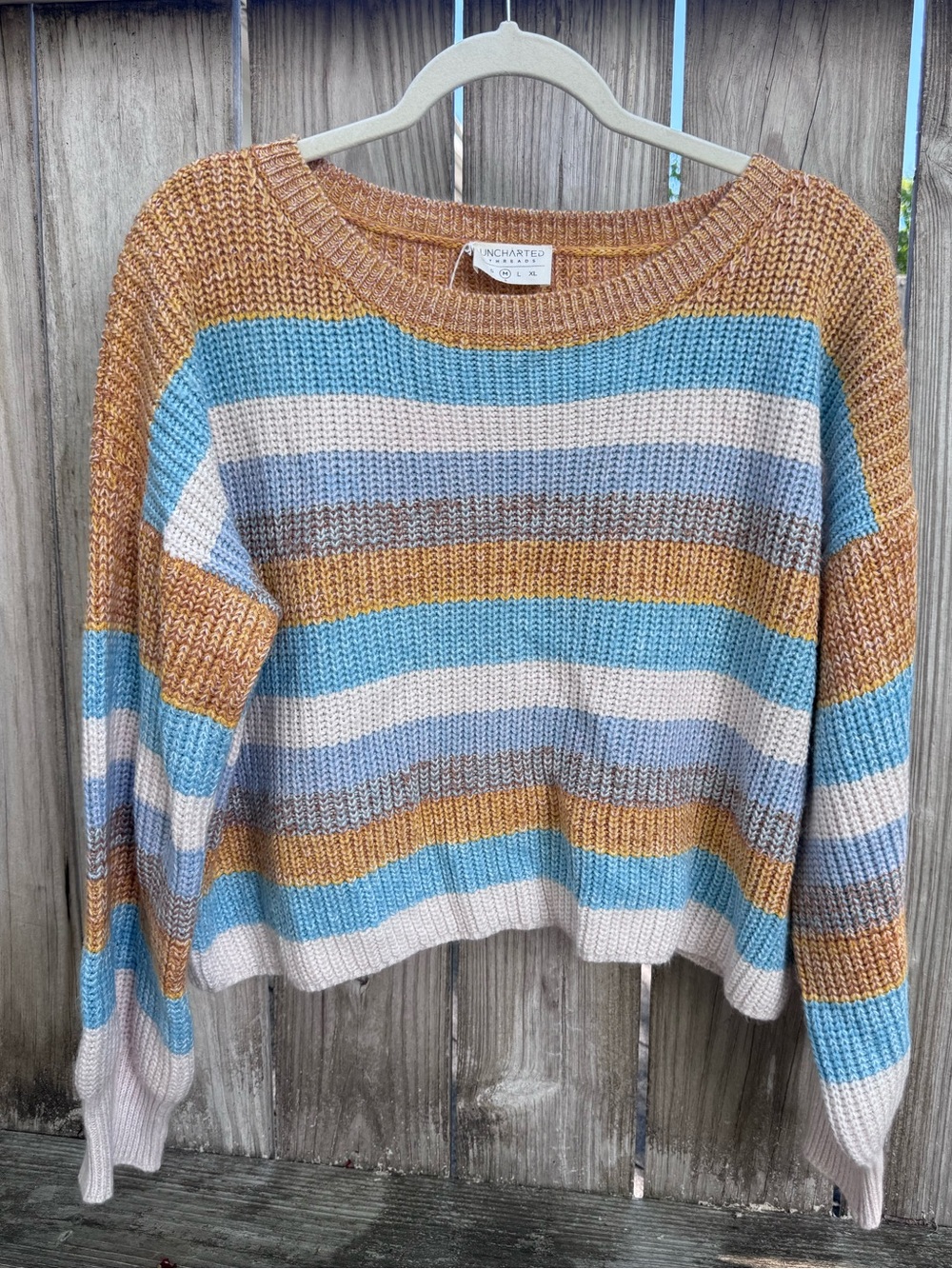 Uncharted Thread Womens Striped Sweater - Medium
